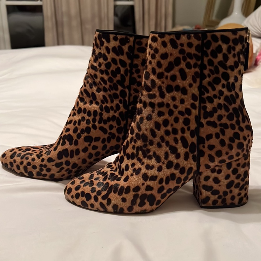 J. Crew Sadie Leopard Mid Rise Boots - Picture 4 of 9